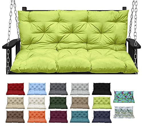 PJDDP Bankauflage Bankkissen mit Rücken, Bequeme Sitzkissen für Hollywoodschaukel, Wasserdicht Gartenbank Auflage für Schaukel, Terrasse, Esstisch,Bank,Drinnen,Grün,150x100CM/60x40IN