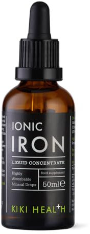 KIKI Health - Ionic Iron Liquid High Concentration Drops - 5mg Iron per Serving - 100% Natural Minerals for Optimal Mineral Balance - 50 millilitres