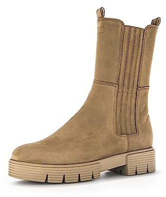 Gabor Damen Chelsea Boots, Frauen Stiefeletten,Wechselfußbett,Komfortable Mehrweite (H),Booties,halbstiefel,Wood (Micro),37.5 EU / 4.5 UK