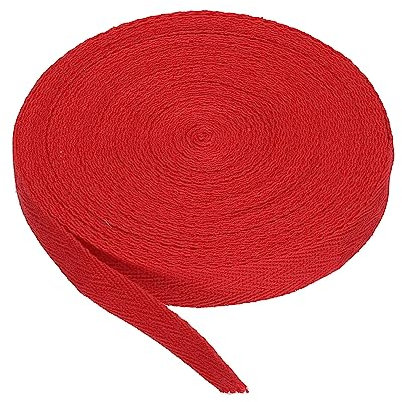 PATIKIL Baumwollband Baumwolle Gurtband 15mm x 9m, Schrägband Baumwoll Nahtband Köperband Saumband Einfassband Stoffband Webband zum Nähen für DIY Basteln Stricken Verpackungen, Rot