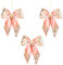 3Pcs Ligh Pink Bow 17x22cm - Christmas Tree Hanging Decorations Festive Decorative Ornaments Fairy Tale Themed Xmas Tree Pendant