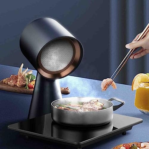 PRUJOY Desktop Range Hood With 2 Speed Exhaust Fan Cooker Hood with Detachable Aluminum Filter 3m3/Min Strong Suction for Home Kitchen (Black)