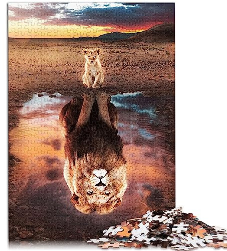 Löwen-Tierkönig-Puzzle, 1000 Teile, für Erwachsene, Holzpuzzle für Erwachsene und Kinder ab 12 Jahren, 50 x 75 cm