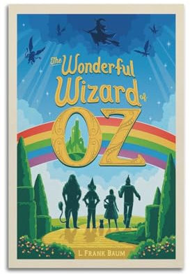 koanga Vintage Literarische Poster The Wonderful Wizard Of Oz Poster, dekoratives Gemälde, Leinwand, Wandposter und Kunstdruck, modernes Familienschlafzimmer-Dekor-Poster, 30 x 45 cm