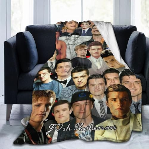 Mobili Josh Star Hutcherson Decke Star Weiche und Bequeme Woll-Fleece-Überwurfdecke für Sofa, Büro, Auto, Camping, Yoga, Reisen, Heimdekoration, gemütliche Plüsch-Stranddecke, Geschenk