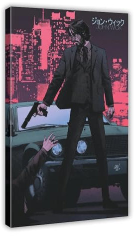 John Wick Reeves Filmposter 27 Leinwandposter Schlafzimmer Dekor Sport Landschaft Büro Zimmer Dekor Geschenk Rahmenstil 60 x 90 cm
