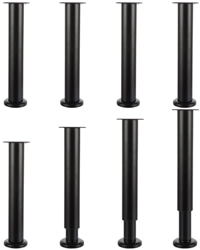 GBACHOOSE Lot de 8 Pied de Meuble Reglable, Pied Reglable pour Meuble 25-42 cm, Pieds de Meuble Metal, Pied de Table Reglable, Pied Meuble Salle de Bain, Pieds de Lit pour Meuble, Lit, Canapé