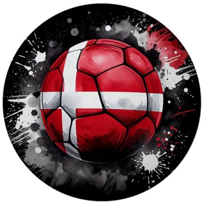 Fußball Dänemark Flagge Magnet rund Fußball WM 2024 Starker Magnet in Dänemarks Nationalfarben Rot-Weiß Ideal für Sport- Ballspielfans