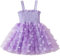 AIEOE Ragazza Bambina Vestito con Tulle Fiore Farfalla Senza Maniche Elegante Principessa Abito Battesimo Estivo Adatto da 5-6 Anni Viola B