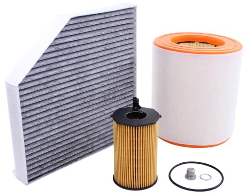 Ölfilter Luftfilter Innenraumfilter Aktivkohlefilter Ölablassschraube mit Dichtung Filter Schraube Filtereinsatz für A6 4G A6 C7 4G A7 4G 3.0 TDI quattro 2010 2011 2012 2013 2014 2015 2016 2017 2018