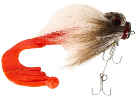 Fishing Artificial Lure Deer Hair Mouse Lure Soft Grub Shallow Hooks Big Pike Bait 85g White, Lures
