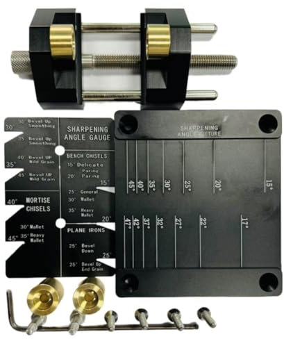 Vesdrtyr Kit de plantilla de afilado de cincel, con guía de afilado de cinceles de 5/32 a 3 pulgadas para cinceles y planos, guía de carpintería, juegos de cinceles de madera