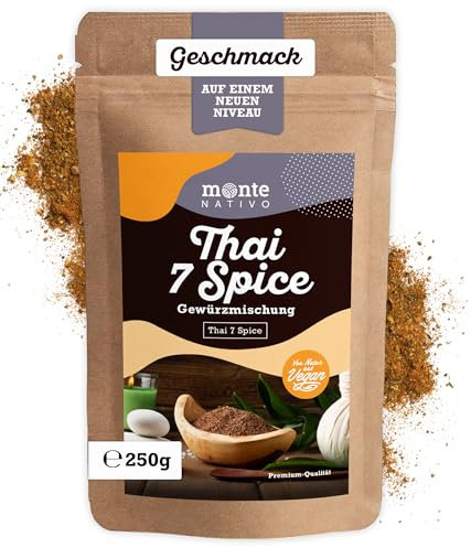 Monte Nativo Thai 7 - Especias (250 g), mezcla de especias asiáticas, secado natural, aromáticas, ideales para cocinar y sazonar, aroma y sabor intensos
