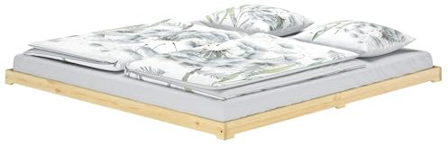 Erst-Holz Extra flaches Futonbett 180x200 Kiefer lackiert Ehebett V-60.47K-18, Ausstattung: ohne Zubehör