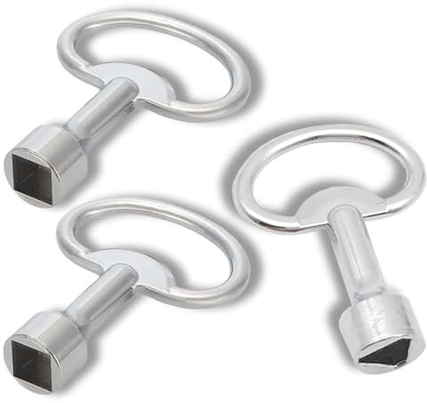 QZKJQDD 3 llaves cuadradas de 8 mm, llave triangular, interruptor de grifo, llave de vaso, llave de armario, llave de purga para calefacción de gas, ángulo de llave universal