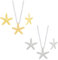 SUPERFINDINGS 6Pcs Starfish Necklace Earring 2 Colors Summer Beach Large Starfish Earrings Big Starfish Choker Necklace Rope Pendant Necklace Earrings Set Boho Stud Star Earrings for Women Ladies