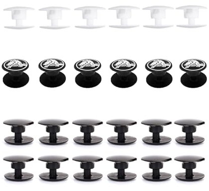 T TAKONE Knöpfe für Crocs - 24 Paar Ersatz-Nieten und Pins für Schuhe in Schwarz, passend für Crocs-Stil