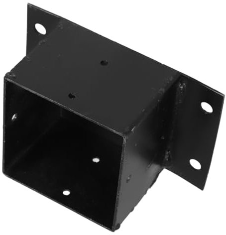 KITANDOVE Outdoor Fence Base Cable Holders Deck Railing Protective Sleeve Post Protector Adjustable Metal Post Base Fence Post Concrete Post Extenders Deck Post Base Cover Iron Black