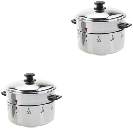 OKUMEYR 2pièces Minuteur Mécanique De Cuisine Inoxydable Minuterie pour Cuisson Et Pâtisserie Pratique Et Portable pour Enseignement Et Restauration
