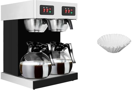 GGM Gastro Doppel-Filterkaffeemaschine 2x 1,8 L | robuste Edelstahlkonstruktion, schnelle Zubereitung, ideal für den Dauereinsatz, einfache Reinigung, direkt einsatzbereit