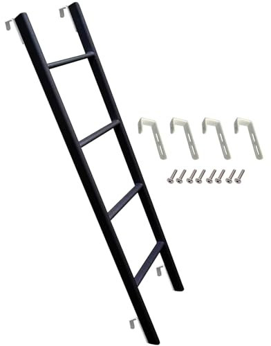 MKLSRWOING Replacement Bunk Bed Step Ladder Compatible with RV, Universal Interior Twin Bunk Ladders Multi-function Dorm Loft Metal Bed Climb Ladder with Hooks Fitting (Size : 150cm(59))