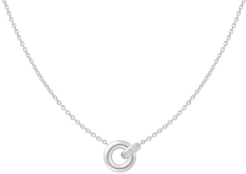 ANIA HAIE Damen Halskette VOGUE MAVEN Silver Linked aus 925 Sterling Silber rhodiniert, Angänger mit 9 Zirkonia besetzt, Länge 40cm + 5cm Verlängerung, inkl. einer Geschenkverpackung