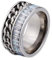 Wycian Fingerring 60, Infinity Ring mit Stein Edelstahl Zirkonia Silber 11mm Rund mit Kette Zirkonia Gravur für Damen Vatertag