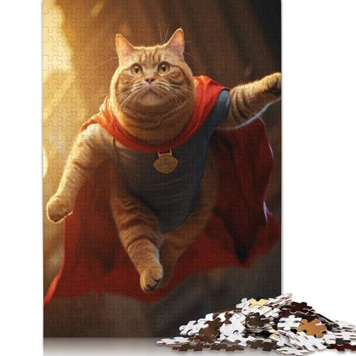 1500-teiliges Puzzle, Fat Cat Superman, Superheld, kreatives quadratisches Puzzle für Erwachsene und Holzpuzzle, Lernspielzeug, 1500 Teile (85 x 57 cm)