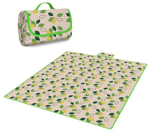 YAFALA Picnic Blanket Waterproof Outdoor Extra Large Beach Camping Blanket, Portable Foldable Oxford Cloth Waterproof Picnic Mat for Grass, Beach, Camping, Family Picnic (Green, 200 * 200 cm)