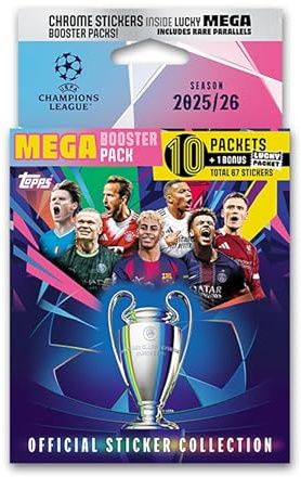 Champions League Sticker 25/26 - Mega Booster Pack (Enthält 67 Aufkleber)