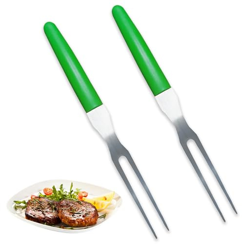Zwei Stück Fleischgabel Edelstahl, 29cm Fleischgabel mit Ergonomischem Griff, Tranchiergabel für Restaurant, Küche, BBQ
