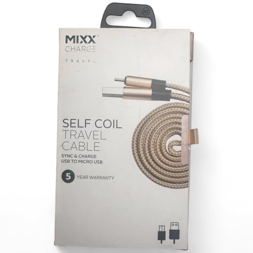 CHARGE | Self-Coil Travel Cable - USB To Micro USB - Rose Gold - 1 Metre