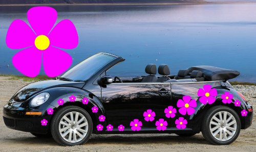 32 PINK PANSY FLOWER CAR DECALS,STICKERS,CAR GRAPHICS,DAISY STICKERS
