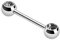 Taffstyle® Piercing - Brust Nippel Intimpiercing Hantel Doppel Front Kristall Kugel in verschiedenen Farben - 1,6mm x 12mm x 5mm - Schwarz