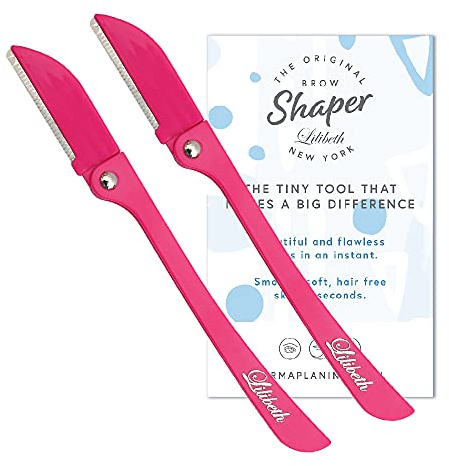 Lilibeth Brow Shaper - Dermaplaning Blades for Face - Face Shaver for Women - Dermaplaning Tool for Women - Pack of 2 Derma Blades (Hot Pink)