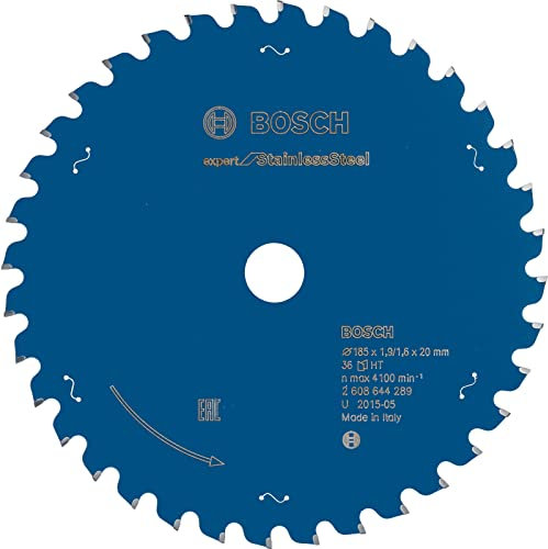 Bosch Accessories Professional Kreissägeblatt Expert for Stainless Steel (Edelstahl, 185 x 20 x 1,9 mm, 36 Zähne, Zubehör Kreissäge) 185 mm