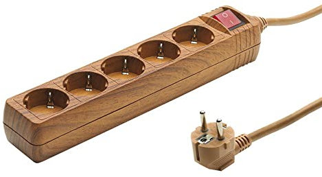 F-bright F-Line - Base T/T + Cab 3 X 1,5 + INT. Madera 5 Tomas, Color Marrón