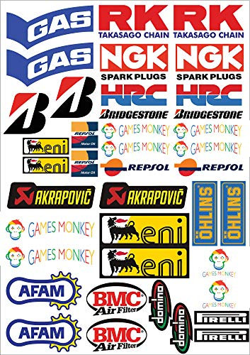 ADESIVI STICKERS KIT 2 PER MOTO MOTOCROSS pannello intero 40pz OFFERTA motorino
