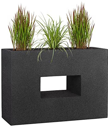 Pflanzwerk® Pflanzkübel Vista Granit Anthrazit 52x75x27cm *Frostbeständiger Blumenkübel* *UV-Schutz* *Qualitätsware*