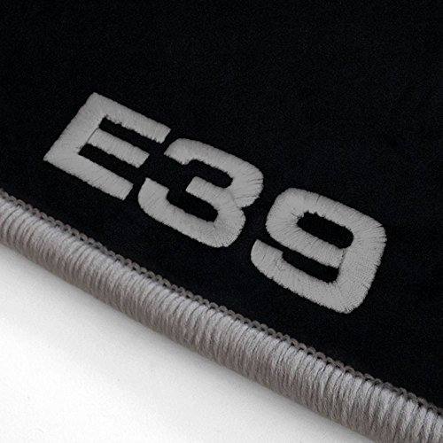 Autoteppich Stylers ATS-Q300_E39-502_BMW Fußmatten mit Stick (E39) und Rand in Silbergrau