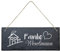 Geschenke 24 Schiefertafel personalisiert für Ehepaare mit Familienname (eckig - 25 x 10 cm - Familienname) - Schieferplatte Deko, Eingangstür Haustür, Türschild - Hochzeitsgeschenk, Wanddeko