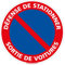 Signalétique.biz France - Adhésif - Défense de Stationner Sortie de Voitures - Diamètre 250 mm - Protection Anti-UV