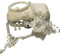 SET Brautschmuck Perlen Perlenkette Haarschmuck Hochzeit Strass ivory elfenbein Armband