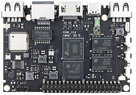 Khadas VIM1 Basic AMLOGIC S905X Einzelbrett-Computer, Mali-450 GPU, Flexible Konnektivität (USB 2.0-OTG-Unterstützung, Multi-OS, eingebauter Speicherplatz/WLAN, winziger Formfaktor (2 + 8 GB)