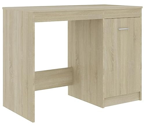 vidaXL Schreibtisch mit integriertem Schrank Bürotisch Computertisch Arbeitstisch Laptoptisch Büromöbel PC Tisch Sonoma-Eiche 100x50x76cm Holzwerkstoff