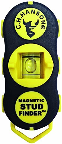 CH Hanson Magnetic Stud Finder | Battery-Free Stud Locator with Rare Earth Magnets | Finds Nails & Screws Behind Drywall | Built-In Level for TV Mounting, Shelves & Home Projects