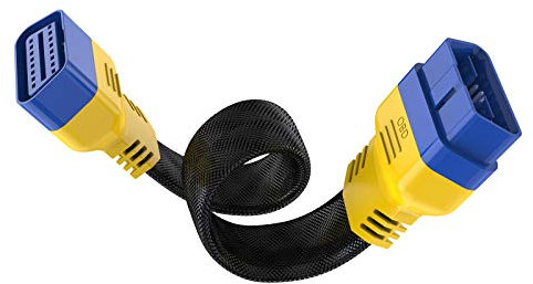 OURANTOOLS OBDII 16 pin maschio a femmina cavo di prolunga adattatore, auto OBD diagnostica Extender Cord OBD2 connettore 30 cm/11.81 pollici (materiale nylon spesso)