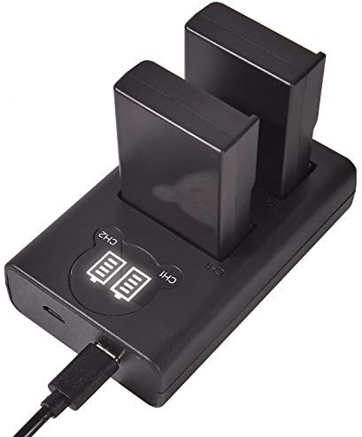 DSTE EN-EL9A EN-EL9 Batteria (confezione da 2) e caricatore USB doppio LED intelligente compatibile con Nikon D40 D40x D60 D3000 D5000