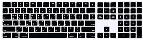 WYGCH MQ052LL/A A1843 US-Layout Tastatur-Abdeckung für Mac 2017 Magic Keyboard mit Ziffernblock in koreanischer Sprache, Silikon, volle Größe, Schwarz