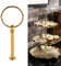 Haudang Cake Stand Fittings Kits 5 Gold Cake Stand 3 Tier Cake Stand Handle Rods Fittings Kit for Room Hotel